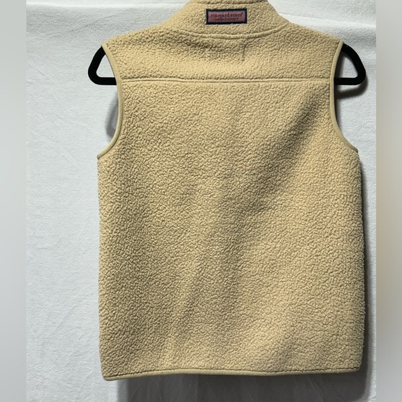Vineyard Vines Boys Sherpa Fleece Vest Camel Color Size Medium 12-14 - Picture 4 of 6